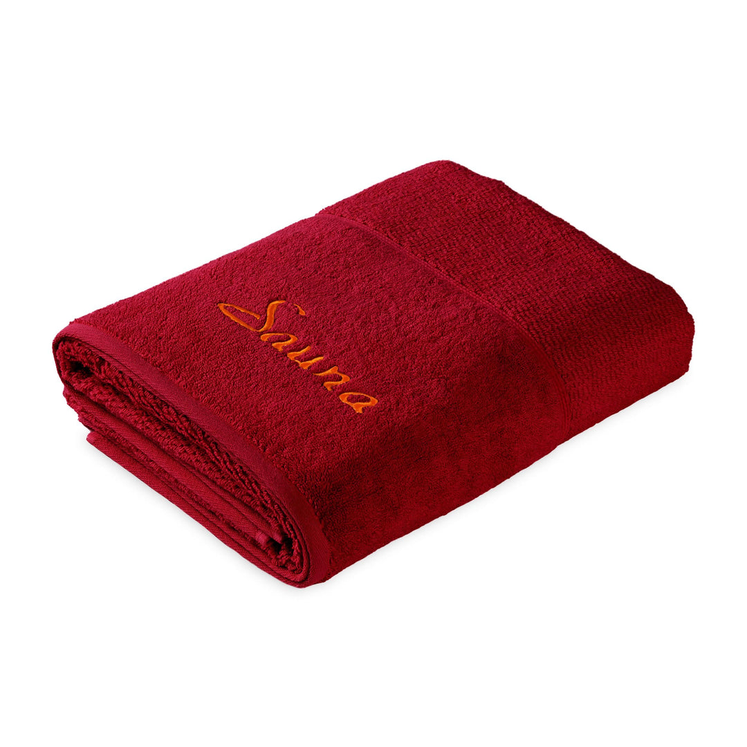 frottana Pearl Saunatuch 80 x 200 cm aus 100% Baumwolle, ruby 80 x 200 cm Ruby, 80 x 200 cm Ruby