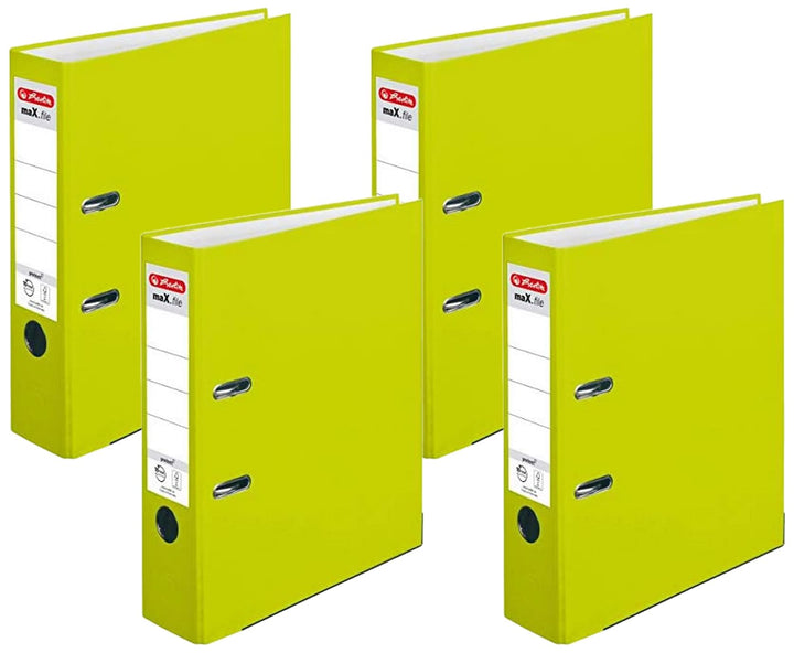 Ordner maX.file protect A4, Rückenbreite 8 cm, neon-grün, 1 Stück (Packung mit 4) 8cm (Packung mit 4