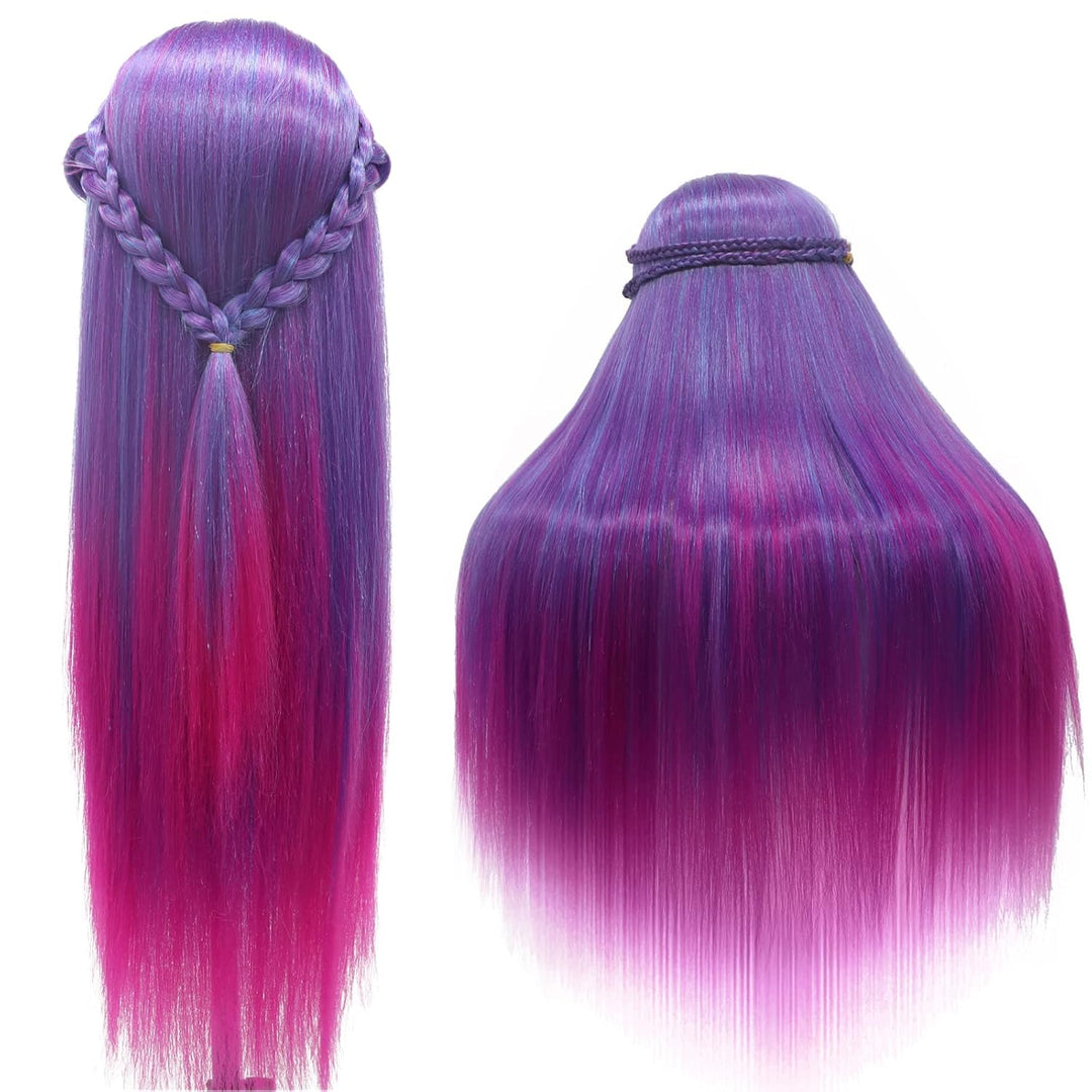 Trainingsköpfe, 28 inch Frisierkopf für Frisöre 100% Synthetikfaser-Haar Übungskopf,mit DIY Stricken