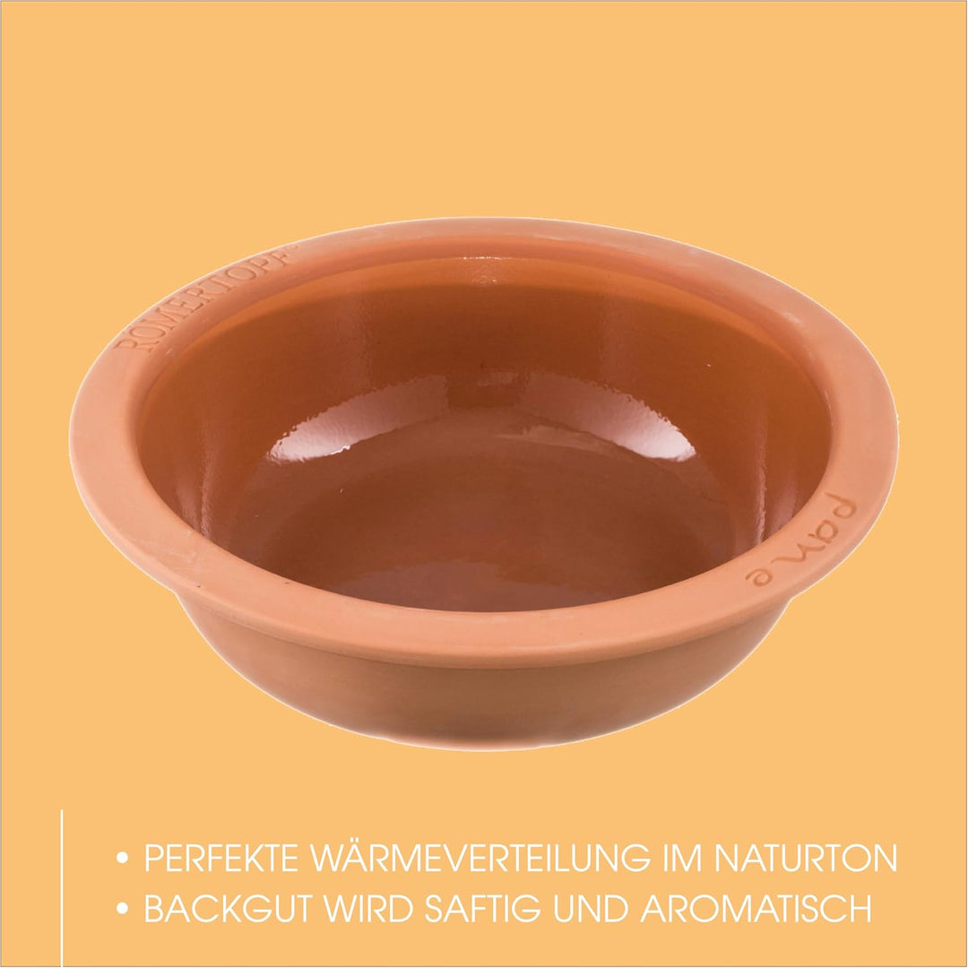 Römertopf Brotbackform aus Ton idealer Keramik Brottopf zum Backen von Brot Ø 31,0 cm Rund 31 cm, Ru