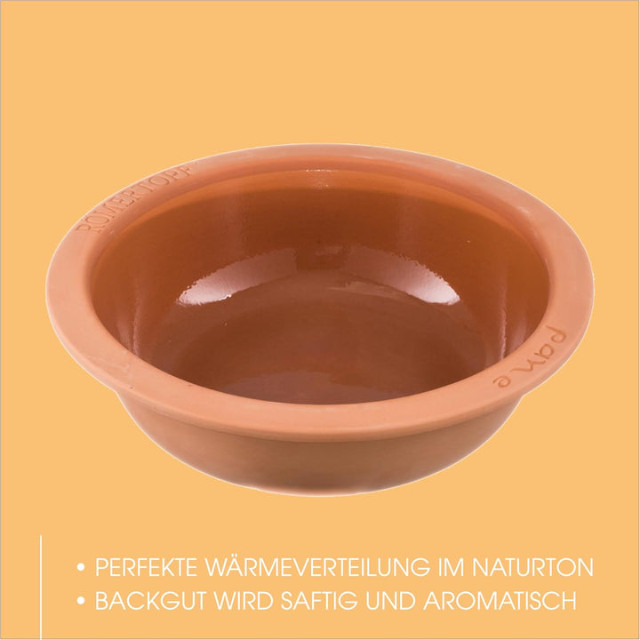 Römertopf Brotbackform aus Ton idealer Keramik Brottopf zum Backen von Brot Ø 31,0 cm Rund 31 cm, Ru