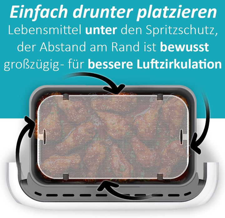 ZauberFry Spritzschutz, Effektiver Edelstahl Fettspritzschutz kompatibel mit Ninja AF500EU, Cosori D