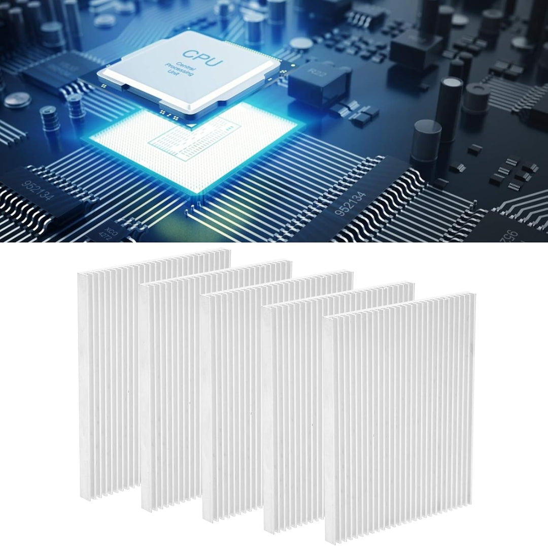 Aluminium-Kühlkörper,5 Stück Heat Sink Diffusion Cooling Fins CPU Ultradünne Heatsink Waerme für Tra