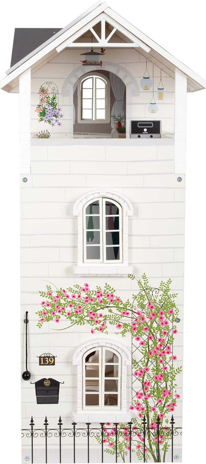 Small Foot Puppenhaus Stadtvilla, mit DREI Etagen, offener Front und umfangreichem Mobiliar, ab 3 Ja