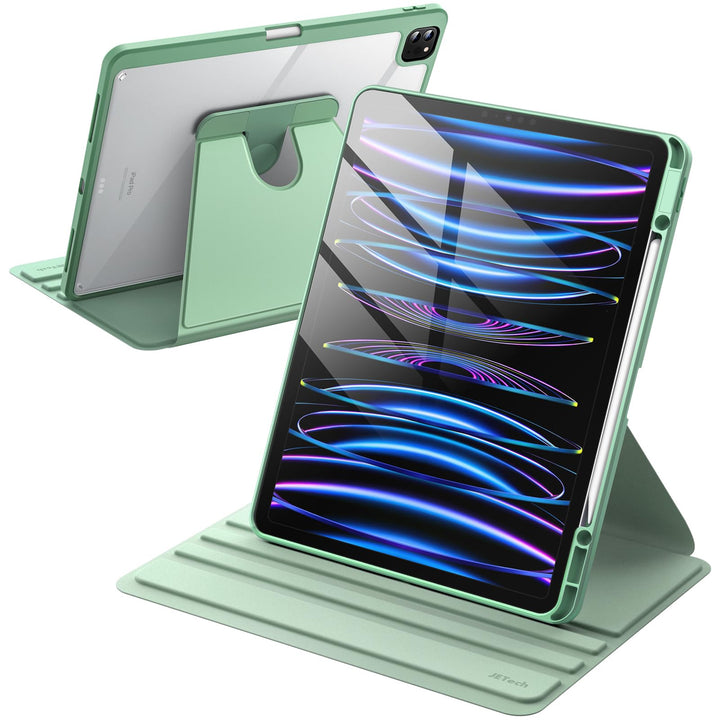 JETech Rotierende Hülle für iPad Pro 12,9 Zoll (2022/2021/2020/2018) mit Stifthalter, 360 Grad Drehb
