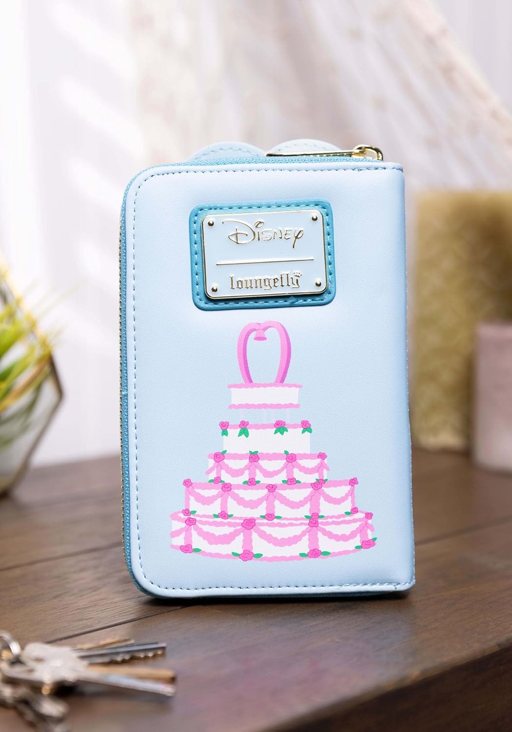 Loungefly Disney Purse Little Mermaid Wedding Cake Nue offiziell Blau Zip Around One Size Standard,