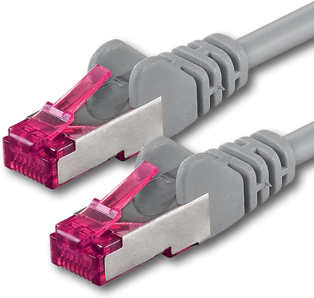 1aTTack.de 25m - grau - 1 Stück - Netzwerkkabel CAT6a (10Gb/s) S-FTP CAT 6a Lankabel - GHMT zertifiz