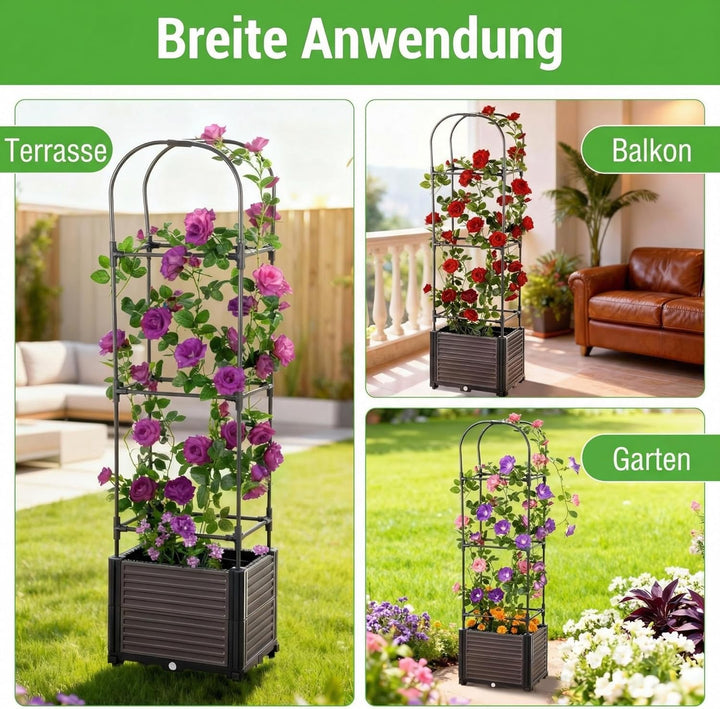 150cm Tomatentopf mit Rankgitter 2Stk, Selbstbewässerung Tomatenkübel mit Wasserspeicher, Gross Toma