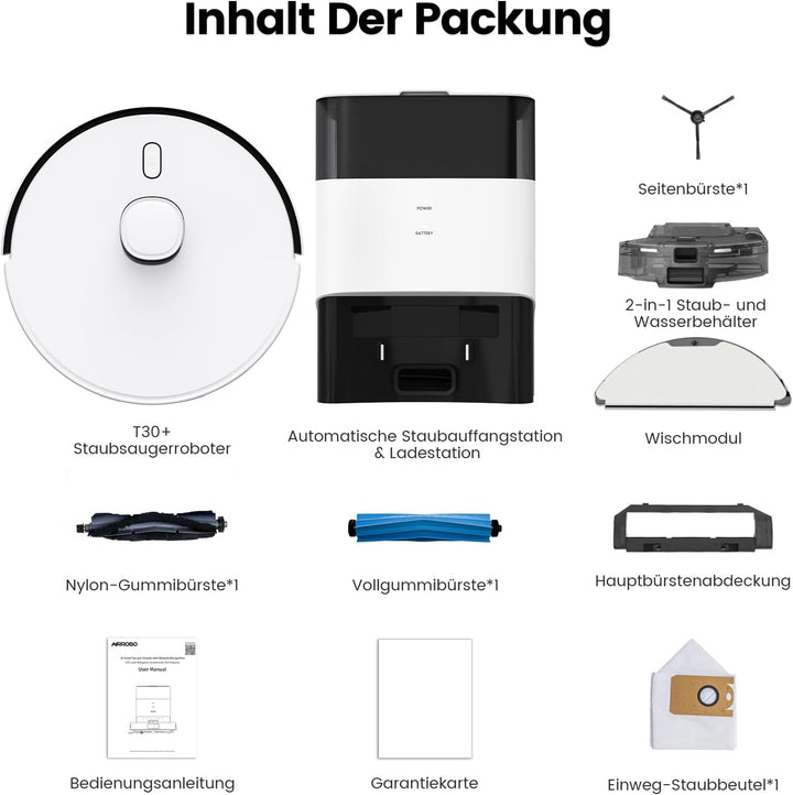 FIXR Saugroboter mit Wischfunktion, Staubsauger Roboter mit Absaugstation 3.5L, 12000Pa Saugkraft, R