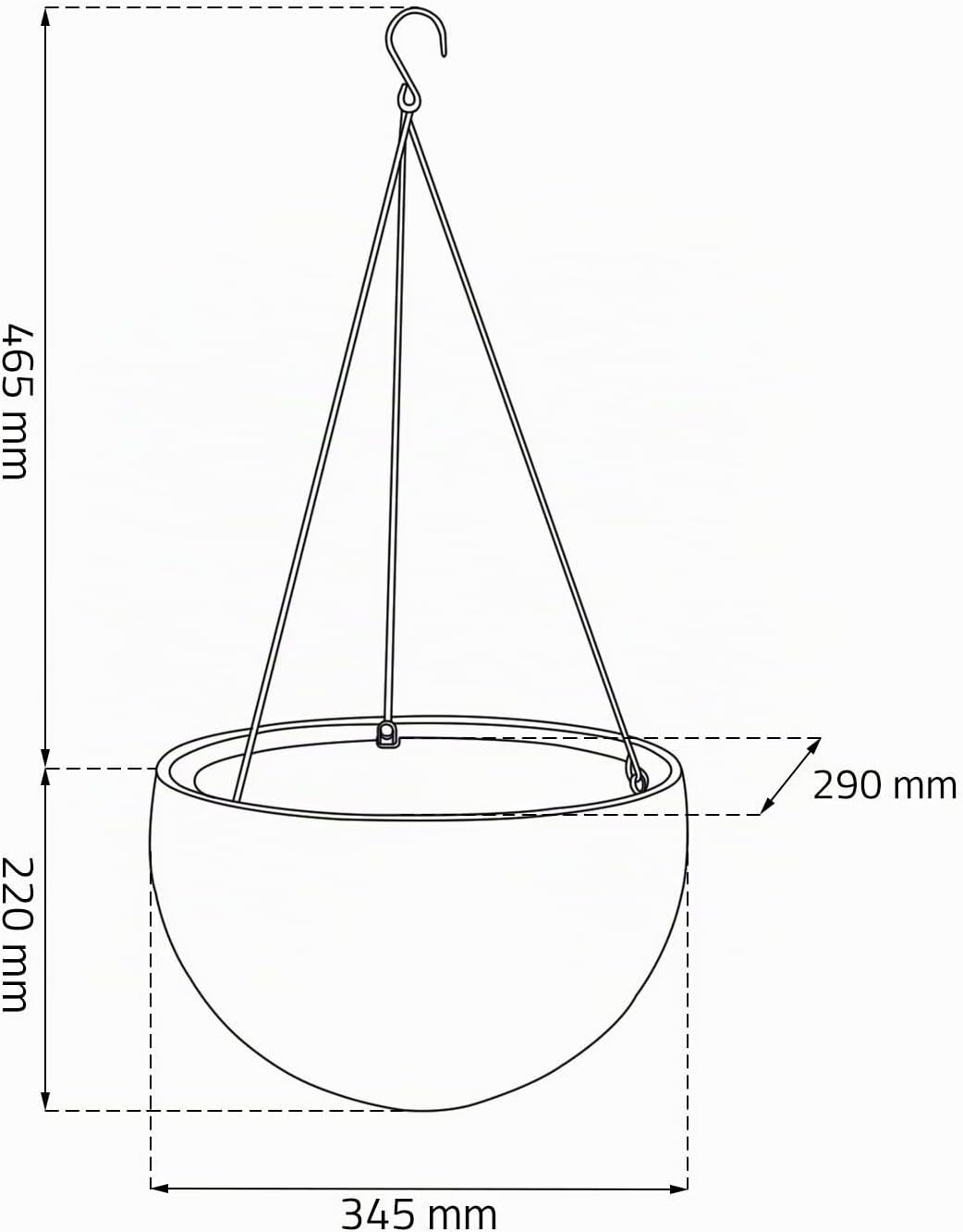 Keter Blumentopf Hanging Sphere mit Hängekette Pflanzampel Hängeampel Hängetopf Deko Strickdesign au