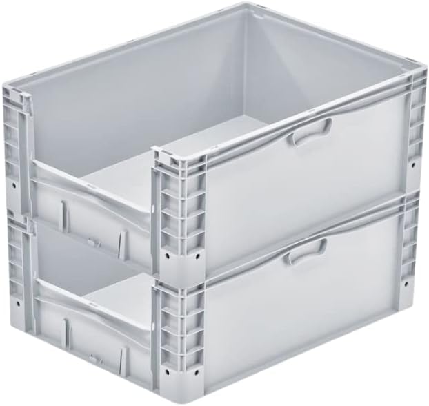 PROREGAL Euro-Norm Grossbehälter Insight | HxBxT 32x60x80cm | 133 Liter | Grau | Eurobehälter, Trans