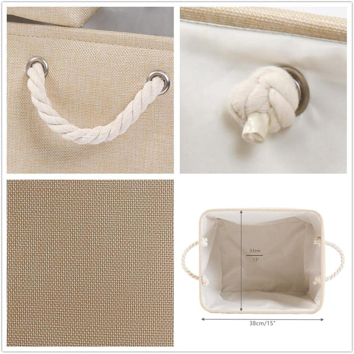 Mangata Aufbewahrungsbox Stoff,33 x 38 x 33 cm Grosser Grau Aufbewahrungskorb, Boxen Aufbewahrung fü