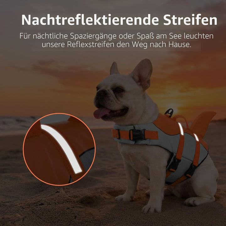 CITÉTOILE Schwimmweste Hunde Hai, Leicht und Sicher für Wassersport, hundeschwimmweste mit Griff und