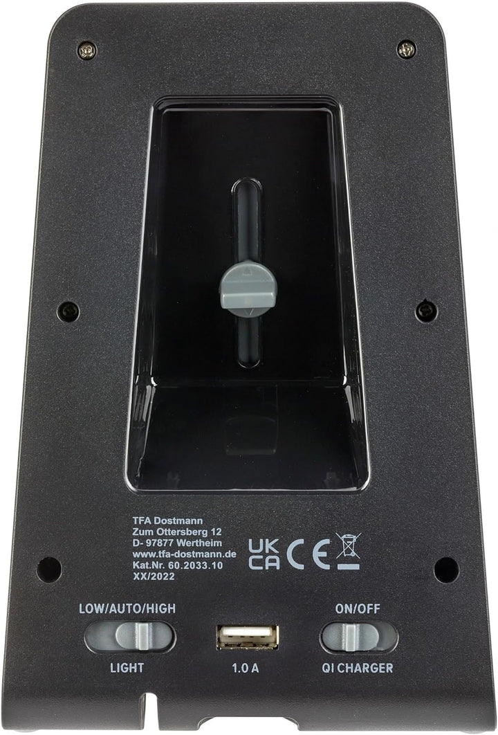 TFA Dostmann 2 in 1 Induktive Ladestation ICONcharge, 60.2033.10, für Smartphones, Kabelloses Laden,