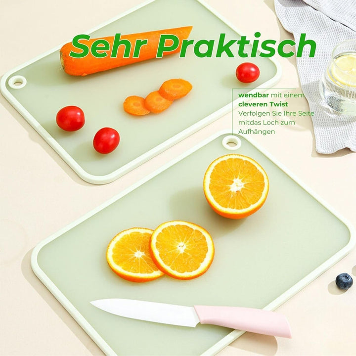 CLOVE Salbeigrün Schneidebrett Kunststoff Gross 40x30 Klein 34x24 1cm Dicke | 2er-Set HDPP BPA-Frei
