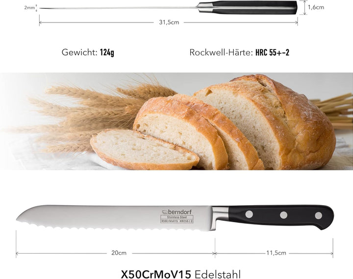 Berndorf Berndorf Profiline Brotmesser 20 cm, Brotmesser