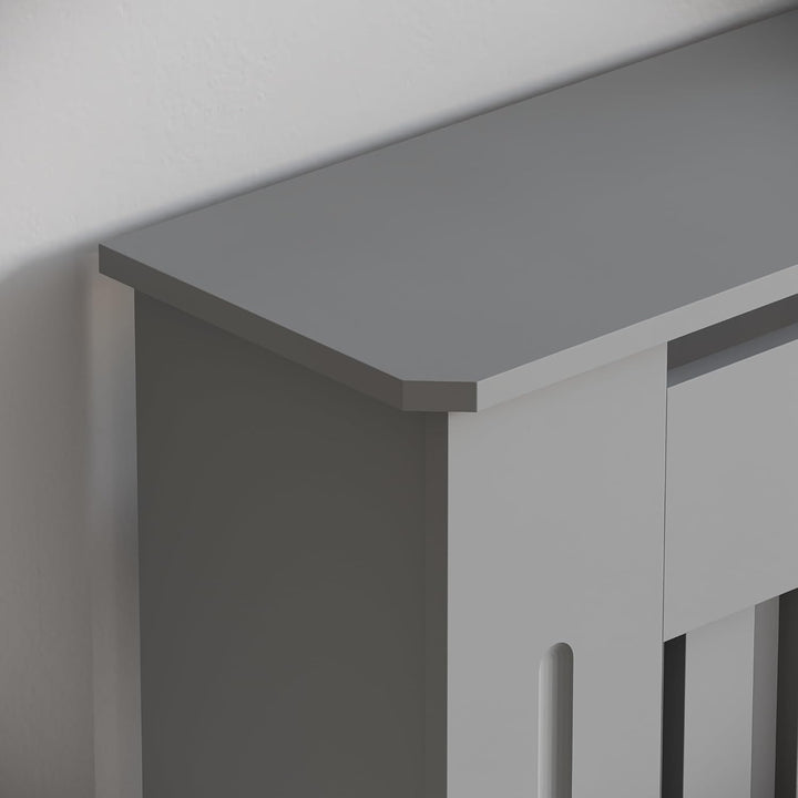 Vida Designs Chelsea-Heizkörperabdeckung, modernes Lamellengrill-Design, grau lackierter MDF-Schrank