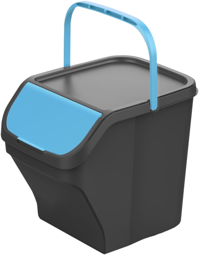 Gardissimo Stack Mülleimer Set, 3 Fächer, 3 x 25 Liter | Küche Stapelbox, Mülltonnenbox 3er, Mit Dec