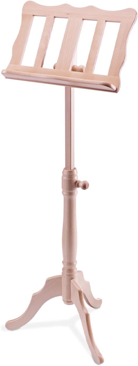 K&M 117 Holz-Notenpult – Solides Buchenholz Naturbelassen – Von 96 – 132 cm ausziehbarer XXL-Notenst