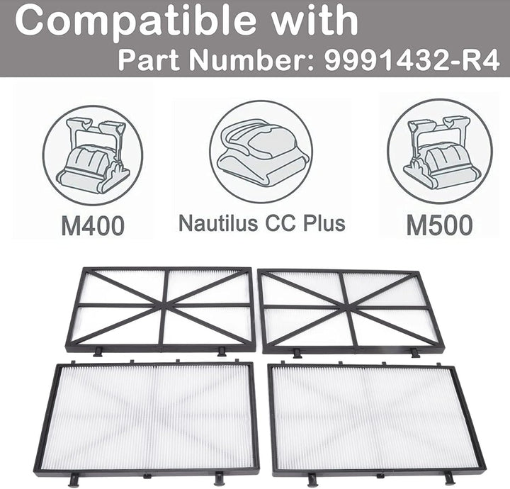 CHICIRIS Pool-Reinigungsfilter, 4er-Pack Robotic Pool Ultra Fine Filterkartuschen-Ersatz, Kompatibel