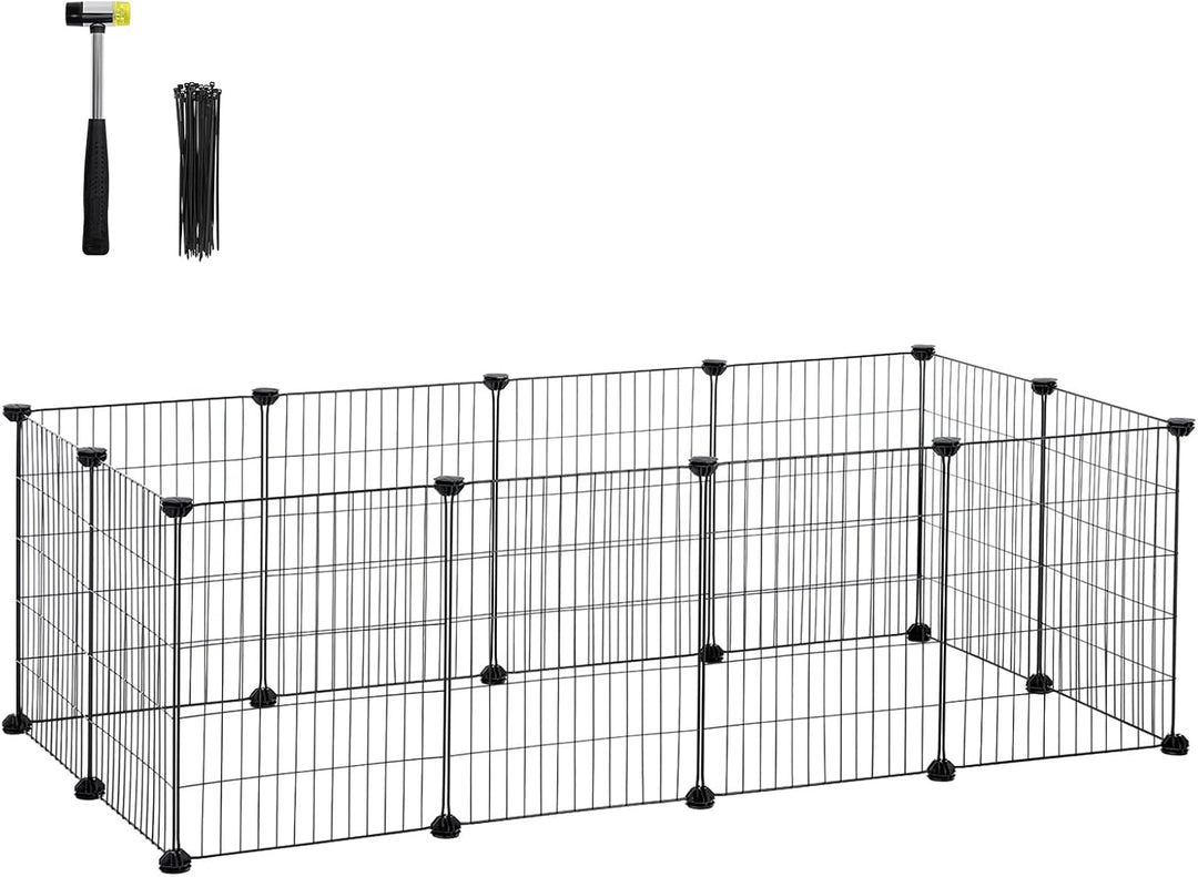 SONGMICS Freilauf, DIY-Kleintiergehege, Kleintierkäfig, Welpenauslauf, Kaninchen, Meerschweinchen, M