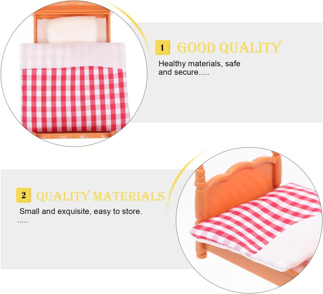 HEMOTON 1 Satz Bettmodell Puppenhaus- Puppenbett Mini- Wohnkultur bastelset Mini-Hausmodell Mini-Möb