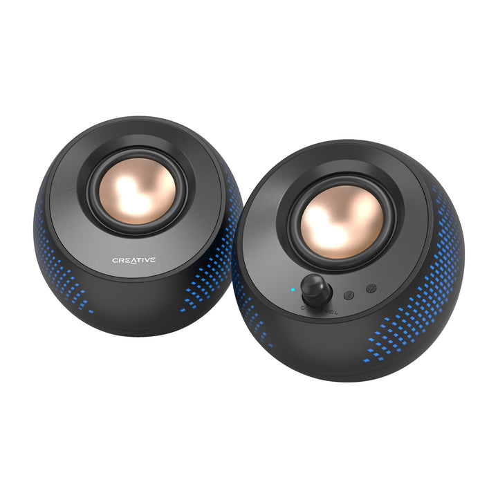CREATIVE Pebble X 2.0 Lautsprecher, Bluetooth 5.3, USB-C, schwarz RGB-Beleuchtung