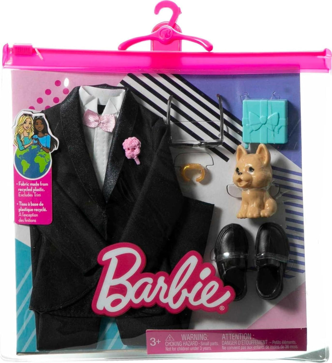 Barbie Fashion Pack Ken – HJT38 – Set für Hochzeitskleidung für Ken Puppe – Ein Smoking + Kleid Schu