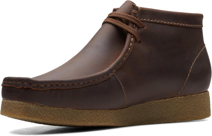Clarks Herren Shacre Stiefel Stiefelette 42 EU Weit Beeswax Leather, 42 EU Weit Beeswax Leather