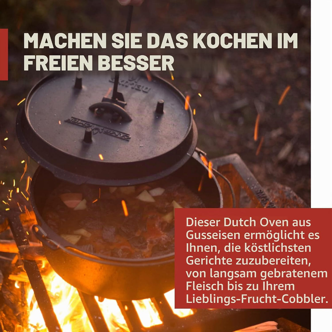 Camp-Chef-DO-10-National-Parks-6-Quart-Schmortopf aus Gusseisen - mit Werkzeug zum Anheben und Decke