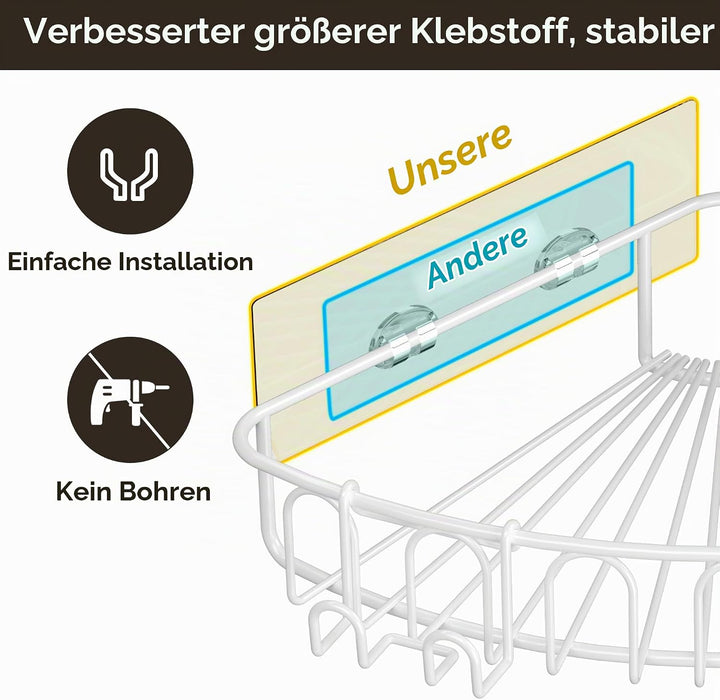 Orimade Eckablage Duschablage ohne Bohren SUS304 Edelstahl, Selbstklebend Duschregal Duschkörbe Rost