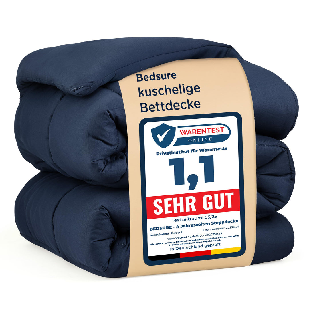 BEDSURE Bettdecke 135x200 - Ganzjahresdecke 4 Jahreszeiten, Steppdecke für Allergiker 300GSM Duvet 1