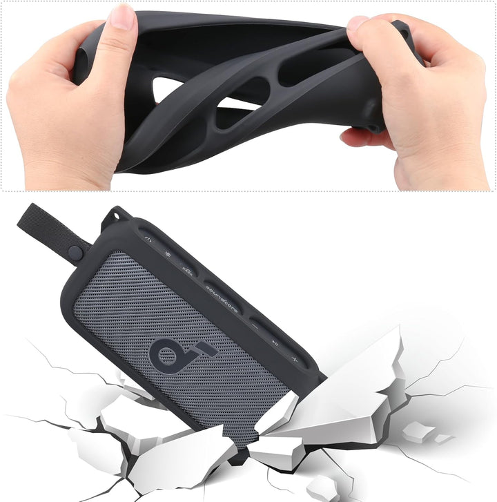 co2CREA Silikonhülle Tragetasche Case mit Schultergurt für Soundcore Motion 300 Hi-Res Bluetooth Lau