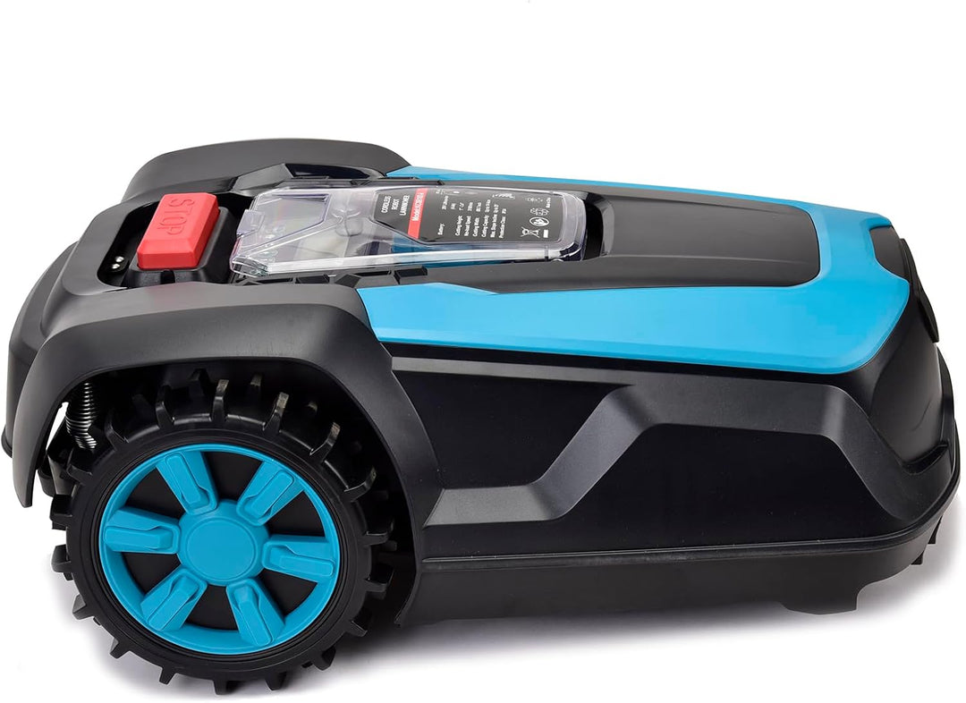 Bonnlo Mähroboter mit Begrenzungskabel, 20V 4.0Ah Akku Selbstladung, Mähroboter mit Bluetooth/WLAN S