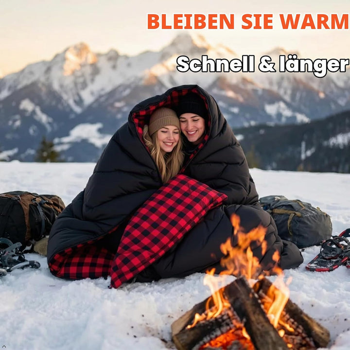 Doppelschlafsack 2 Personen 230x150cm – Flanell-Deckenschlafsack | Weiches Flanell-Futter, wasserdic