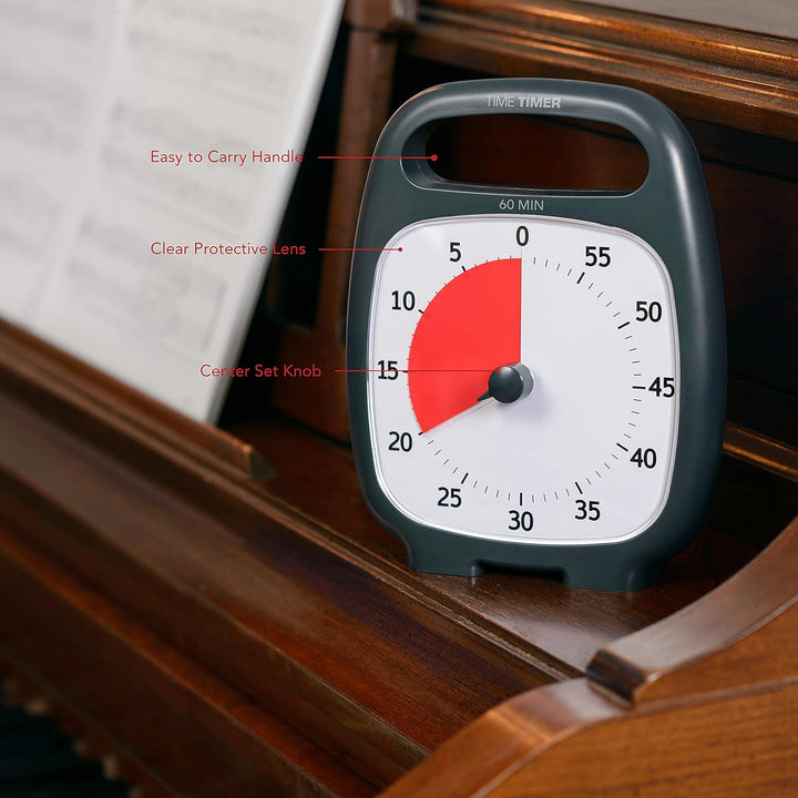 Time Timer Plus 60 Minute Visueller Analog-Timer (weiss) optionaler akustischer Alarm (Lautstärkereg