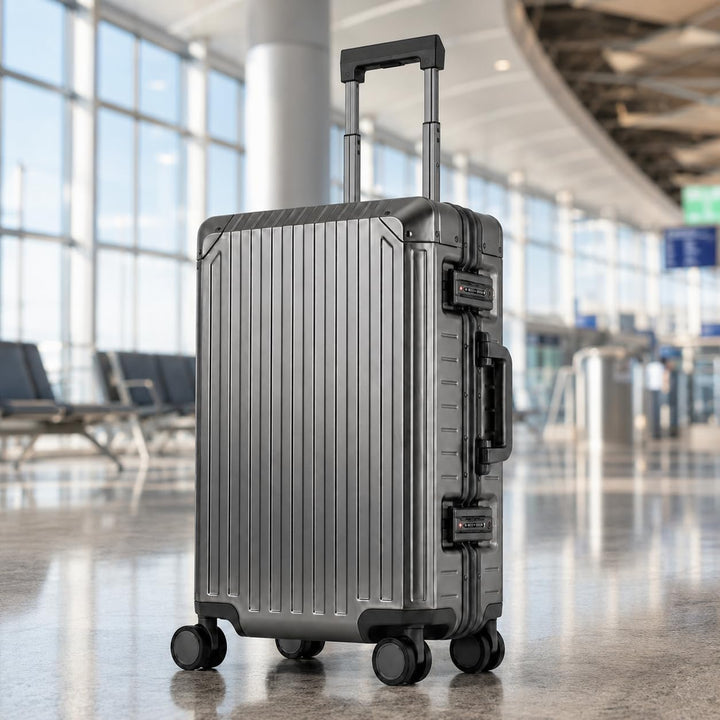Travelhouse Koffer 100% Aluminium Reisekoffer Bordkoffer Hartschalen-Koffer Handgepäck 55cm· Telesko