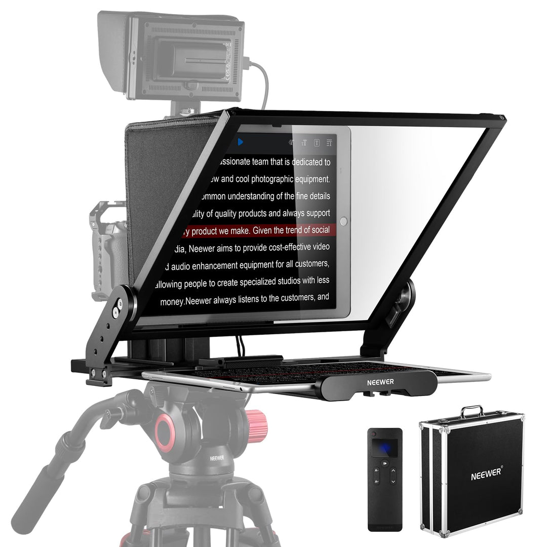NEEWER Teleprompter X17 II mit RT113 Fernbedienung/APP Steuerung, 17" HD Beamsplitter Ganzmetallrahm