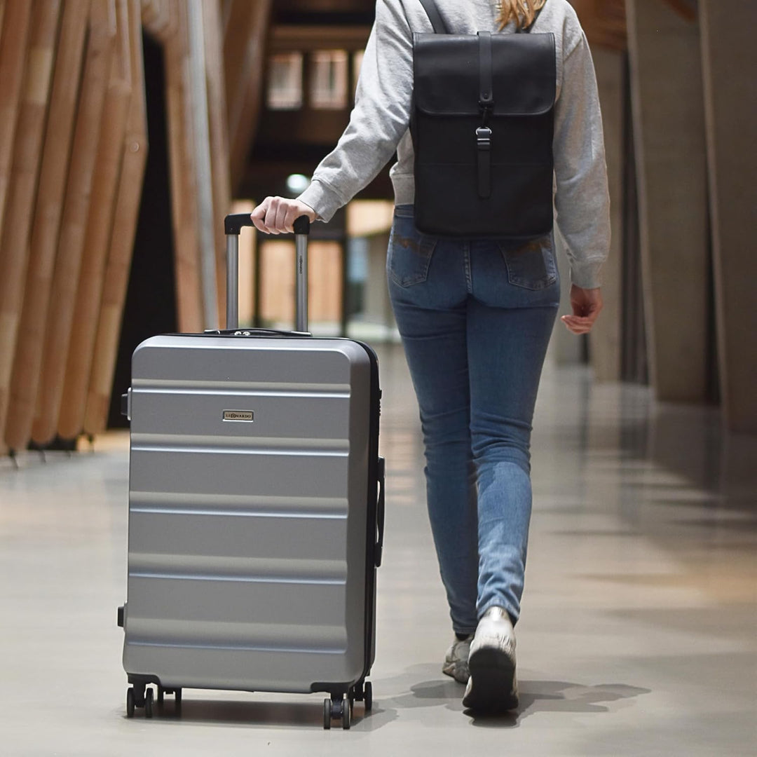 Leonardo® Kofferset 3 teilig mit TSA-Schloss | Koffer Trolley mit 4 Doppelten Rollen | Reisekoffer |