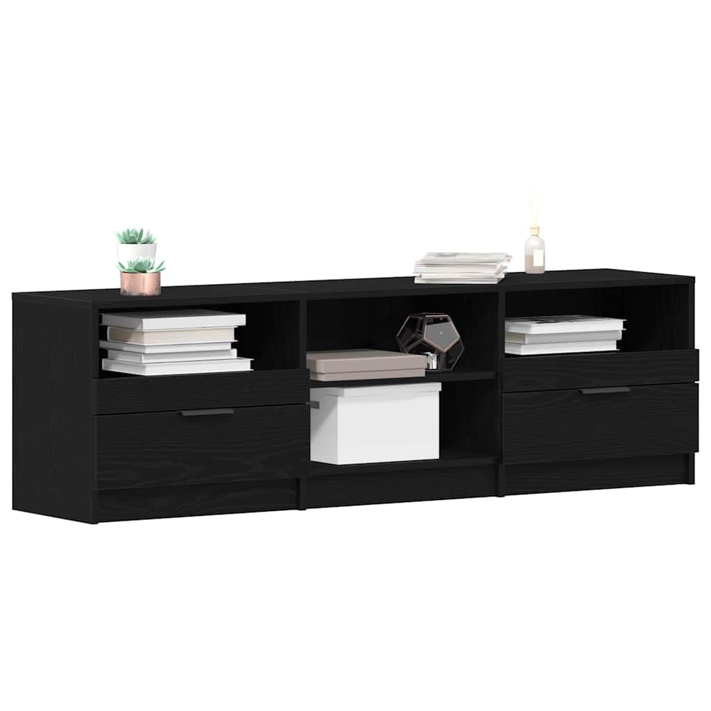vidaXL TV-Schränk 150 x 33,5 x 45 cm Schwarz Eichen-Optik | Hier hast du genug Platz für all deine M