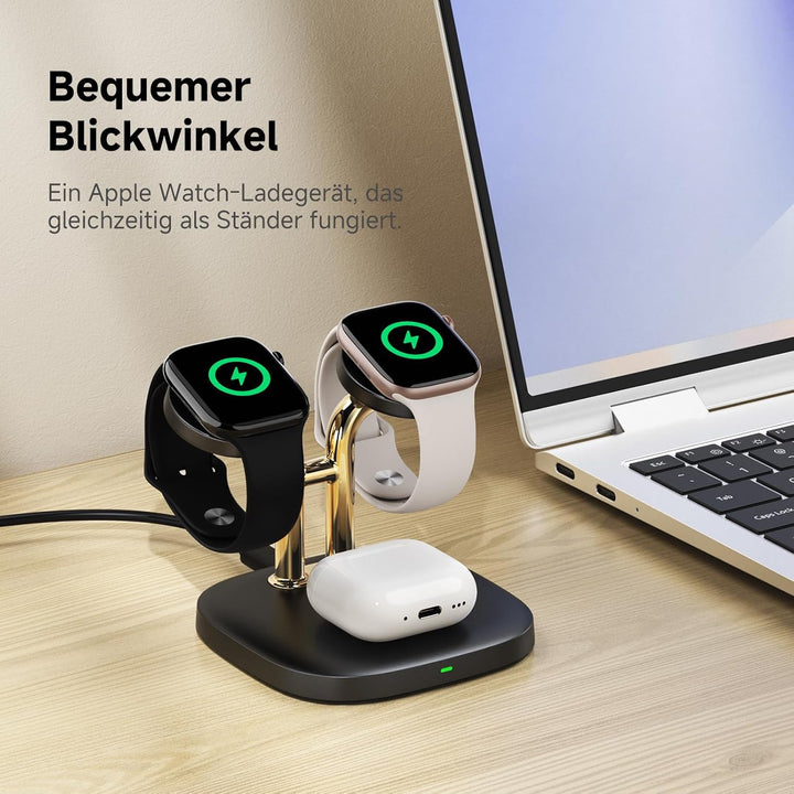 SwanScout Ladestation für 2 Uhren, 5W Doppel Watch Ladestation für Apple Watch Ultra 3/Ultra 2/SE 3/