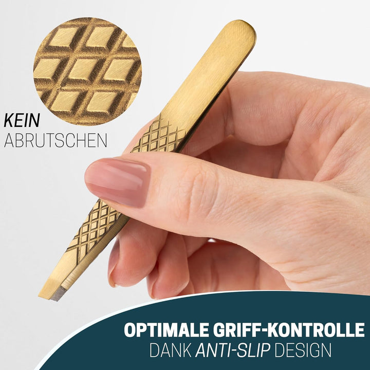 Profi Pinzetten-Set mit ComfortGrip-Spitzen & Anti-Rutsch Griff - Maximaler Halt & höchste Präzision