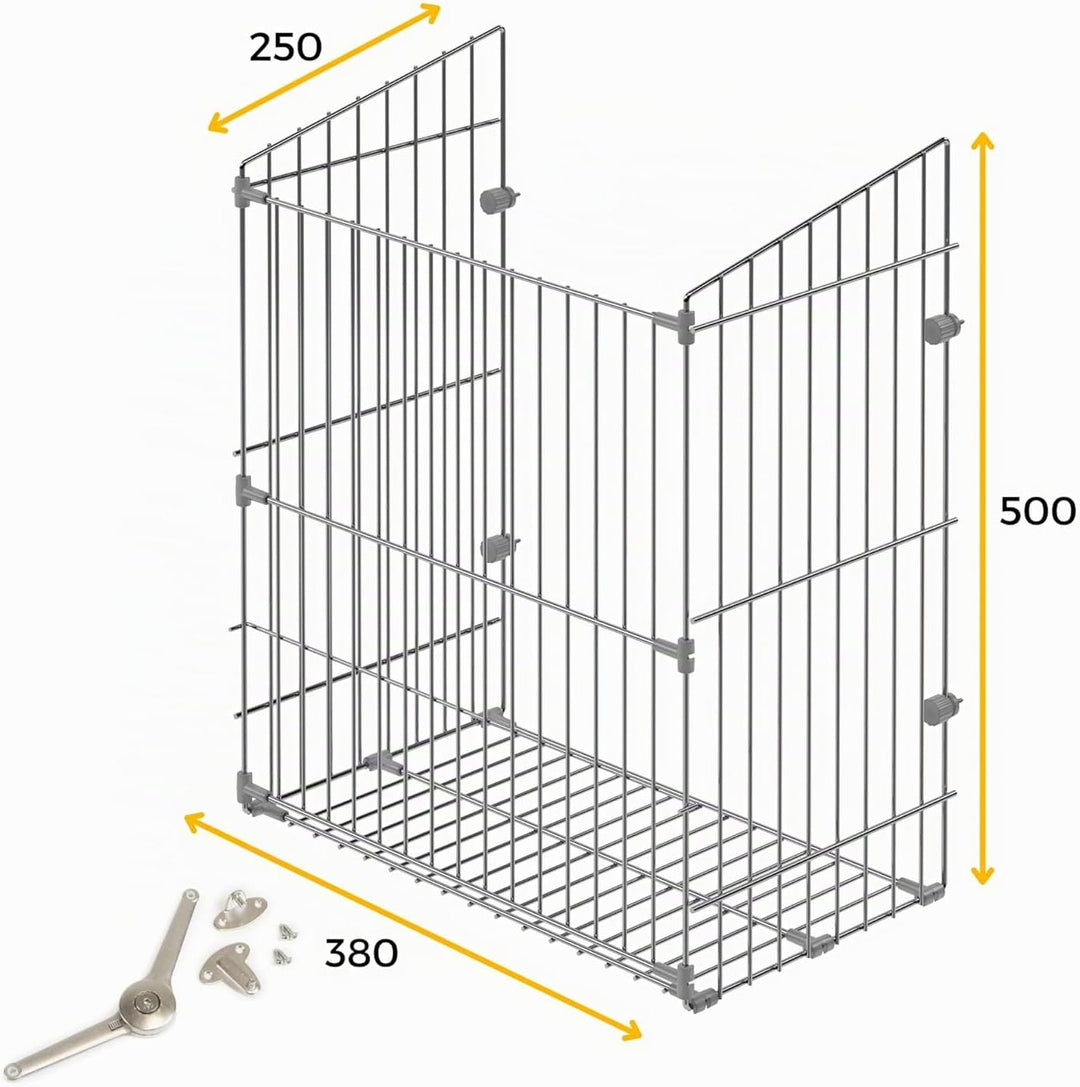 Emuca - Wäschekorb Wäsche für Modul 450mm, Wäscheschrank mit ausklappbarem, Verchromt, Stahl Kippbar