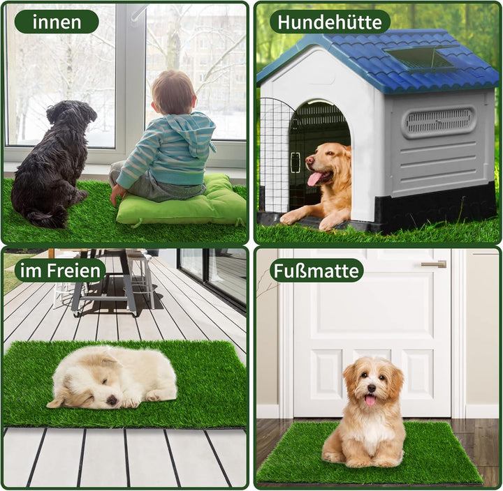 Hundeklo Welpen Training Hundetoilette Ersatzrasen, 2 Stück Wiederverwendbar Welpentoilette Gras Pee