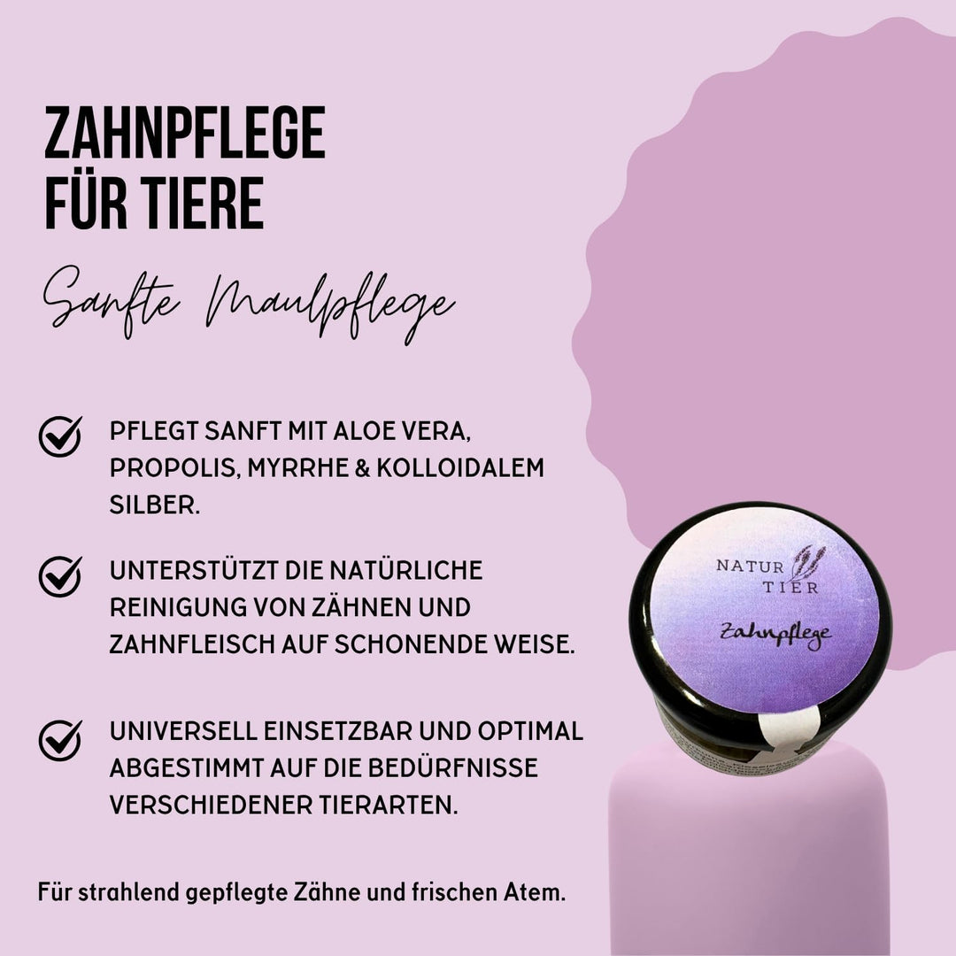 Zahnpflege, Zahnpasta 30 ml - 100% Natürliche Inhaltsstoffe - Hund, Katze, Pferd