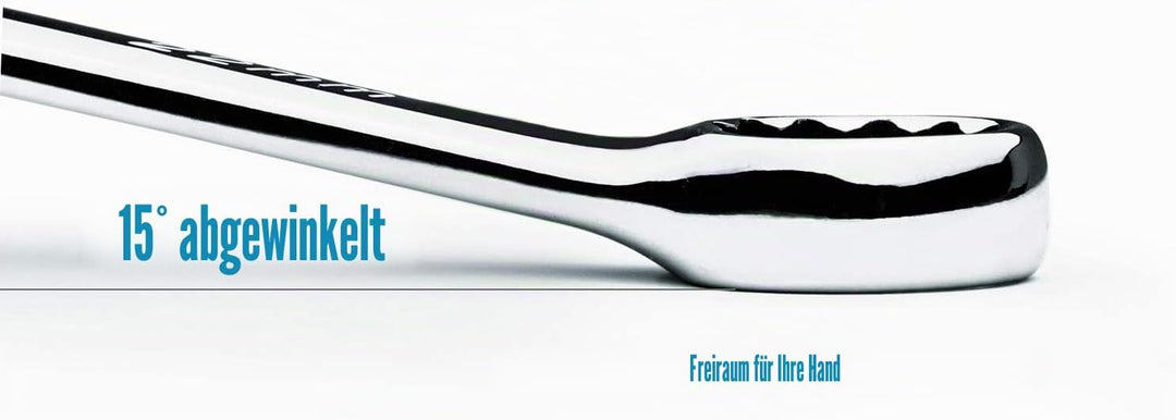 Capri Tools SmartKrome Ringmaulschlüssel-Set mit der Mechanikerablage, CP11390MT, 19-Piece Metric/Me