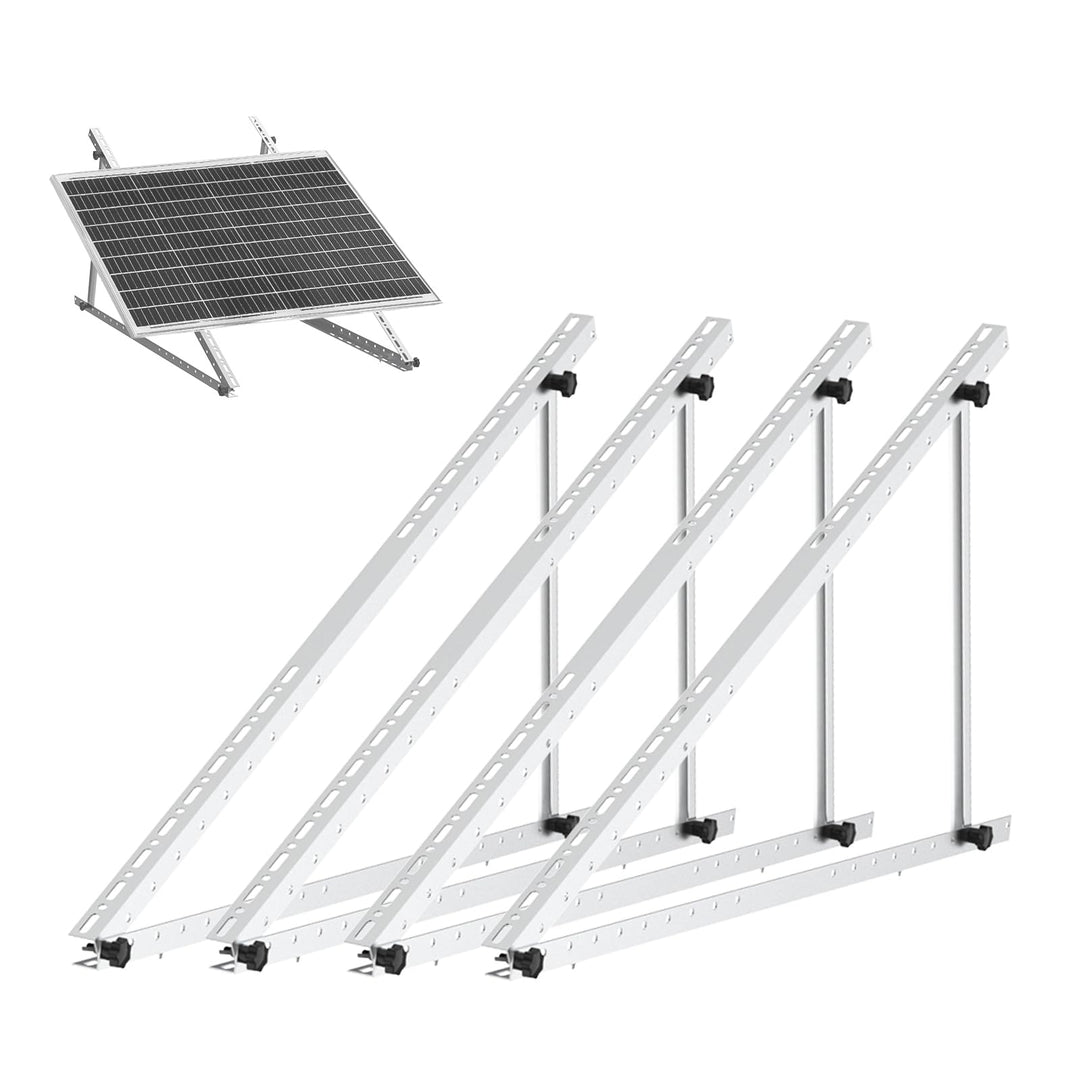 Solarpanel Halter 118cm Aluminium Balkon Kraftwerk Halterung mit verstellbarem Winkel 0-90°, 100W-80