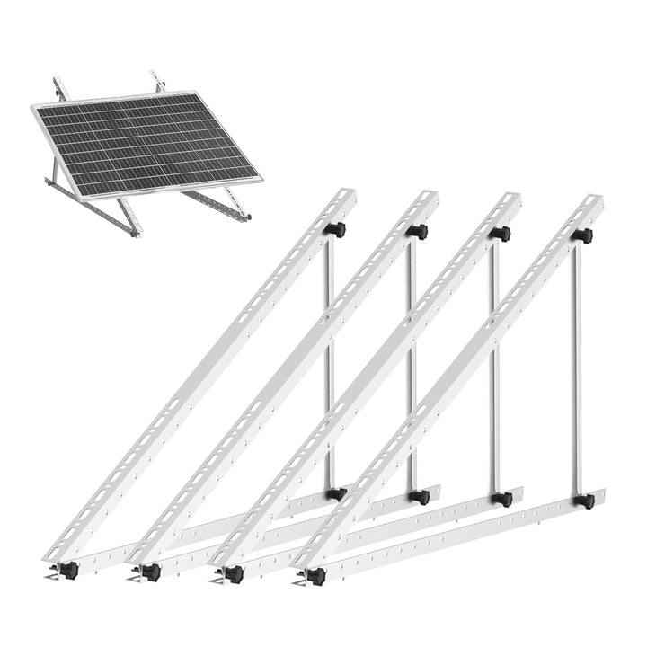Solarpanel Halter 118cm Aluminium Balkon Kraftwerk Halterung mit verstellbarem Winkel 0-90°, 100W-80