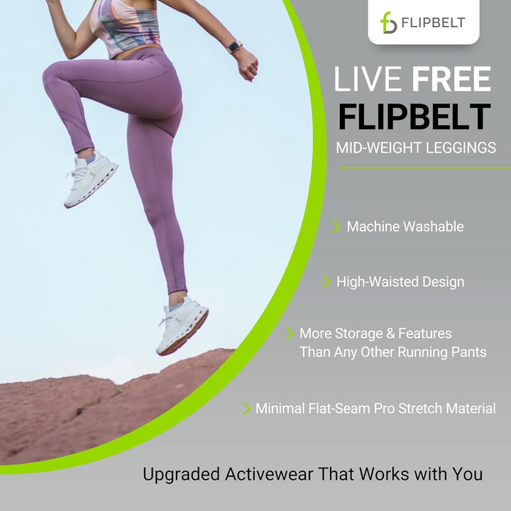 FlipBelt Damen Leggings XS Flieder, XS Flieder