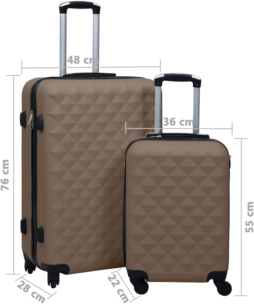 vidaXL Hartschale Trolley Set 2-tlg. 4 360-Grad-Rollen Hartschalenkoffer Reisekoffer Koffer Kofferse